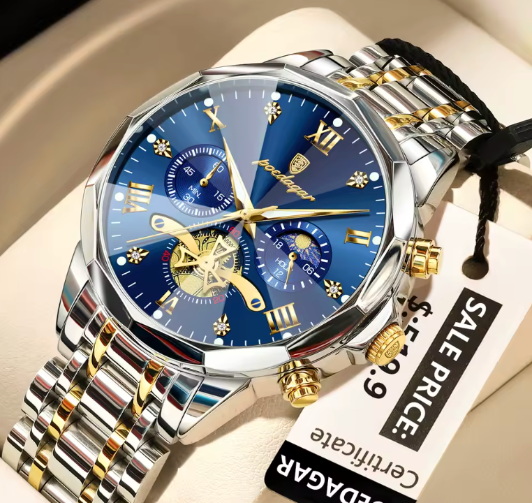 Montre Homme POEDAGAR – Chronographe Luxe Étanche